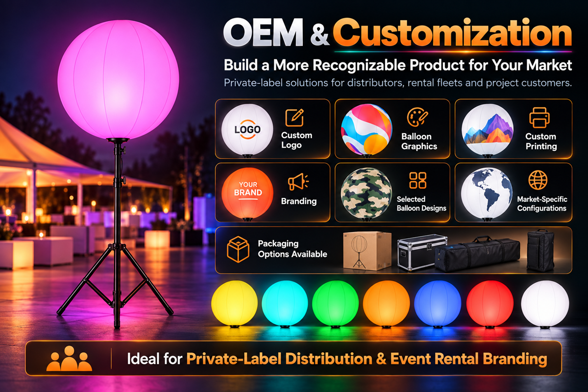 OEM of ONOR RGBW LED balloon light