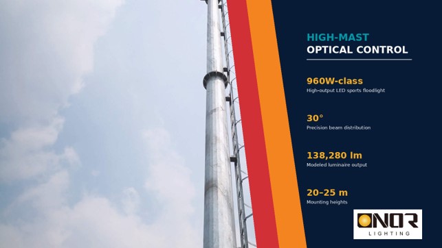 ONOR high-mast LED sports lighting for baseball and BMX competition in 2018 Asian Games (1)