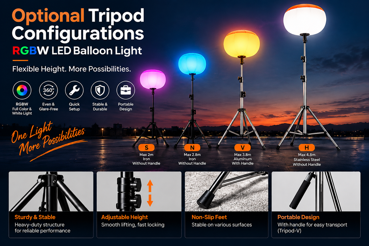 Optional Tripod of RGBW LED balloon light
