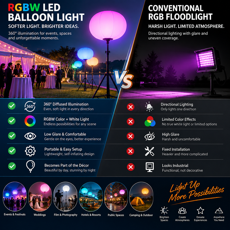 RGBW LED balloon light VS traditional RGB light